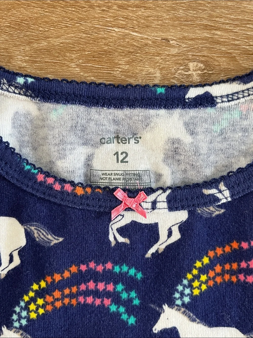 Carter’s Navy Unicorn Pajama Set with Rainbow Accents